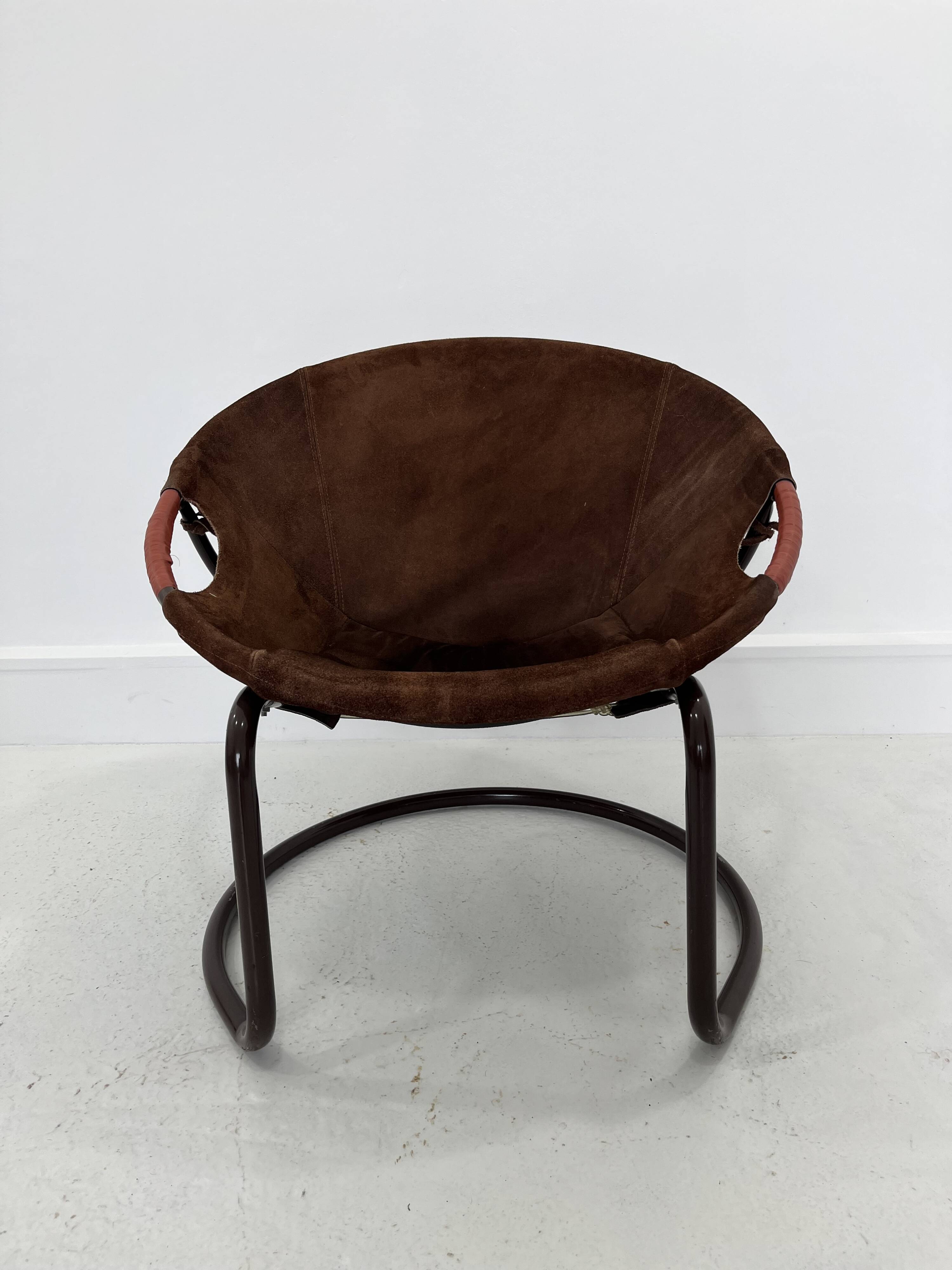 Vintage Suede Ball Chair by Lusch & Co., 1970s