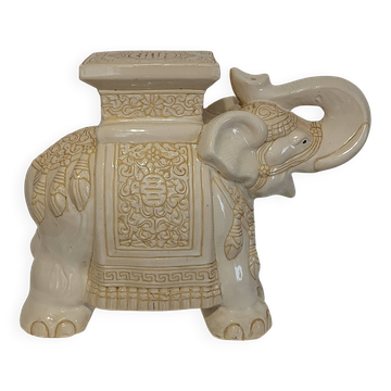 Porte plante éléphant en céramique vintage