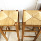 Paire tabourets bar paille, 1970