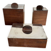 Art Deco wooden and metal boxes