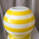 Opaline ball vase stripes bayaderes white and yellow