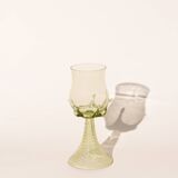 Pair of blown wine goblets - Claws