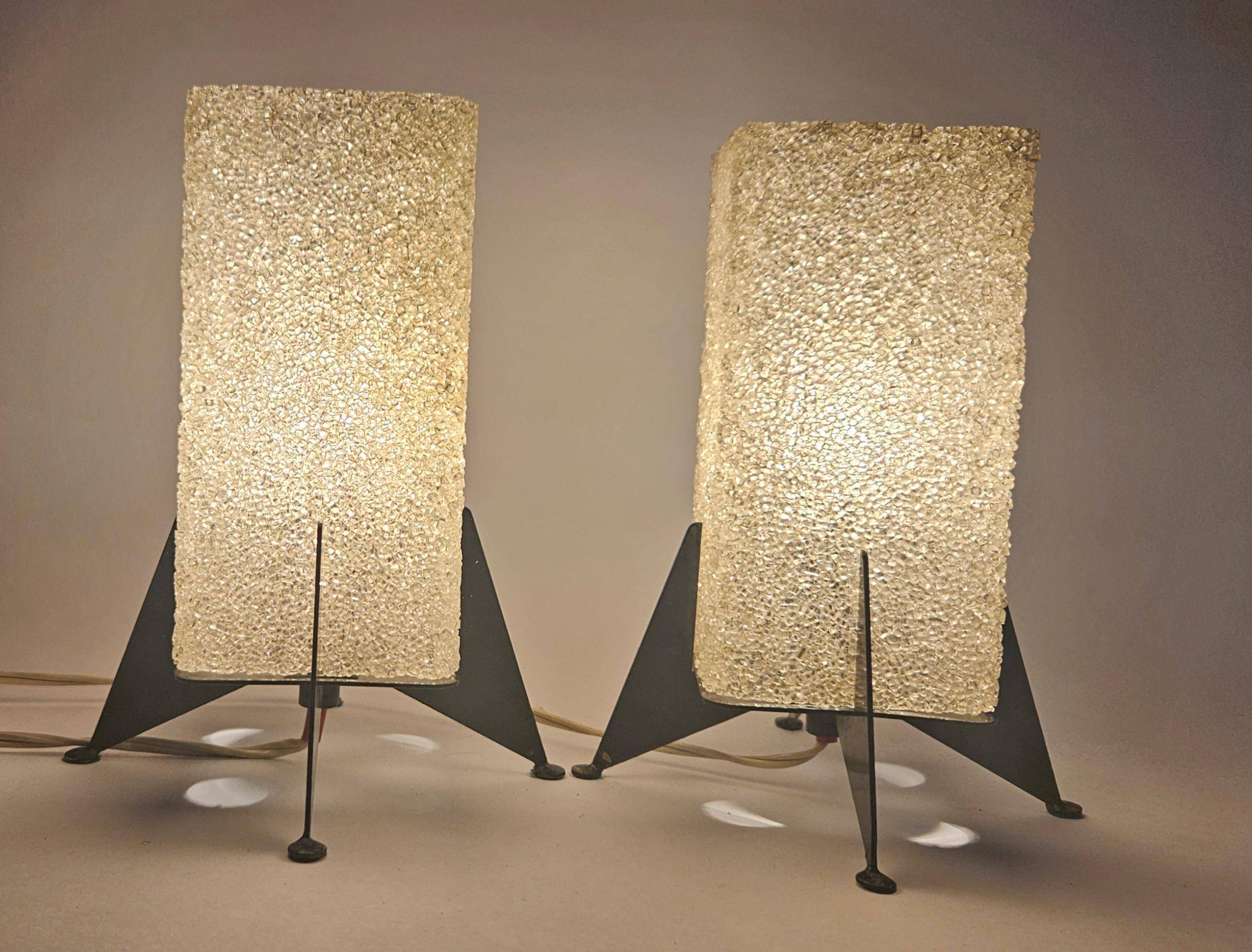Paire de lampes de table rares des années 1970 Pokrok Zilina, Rocket.