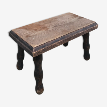 Old wooden foot walking stool