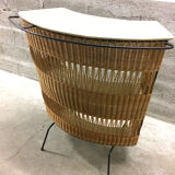 Vintage rattan counter bar