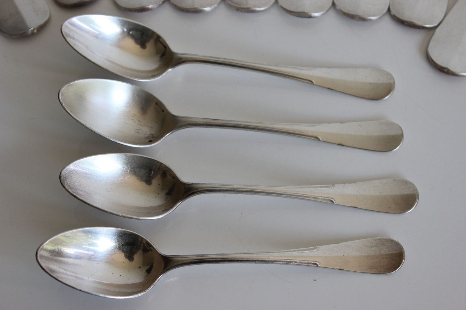 Uniplat monogrammed Christofle 5 Forks 4 large and small spoons