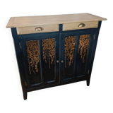 Black Parisian buffet with copper foliage