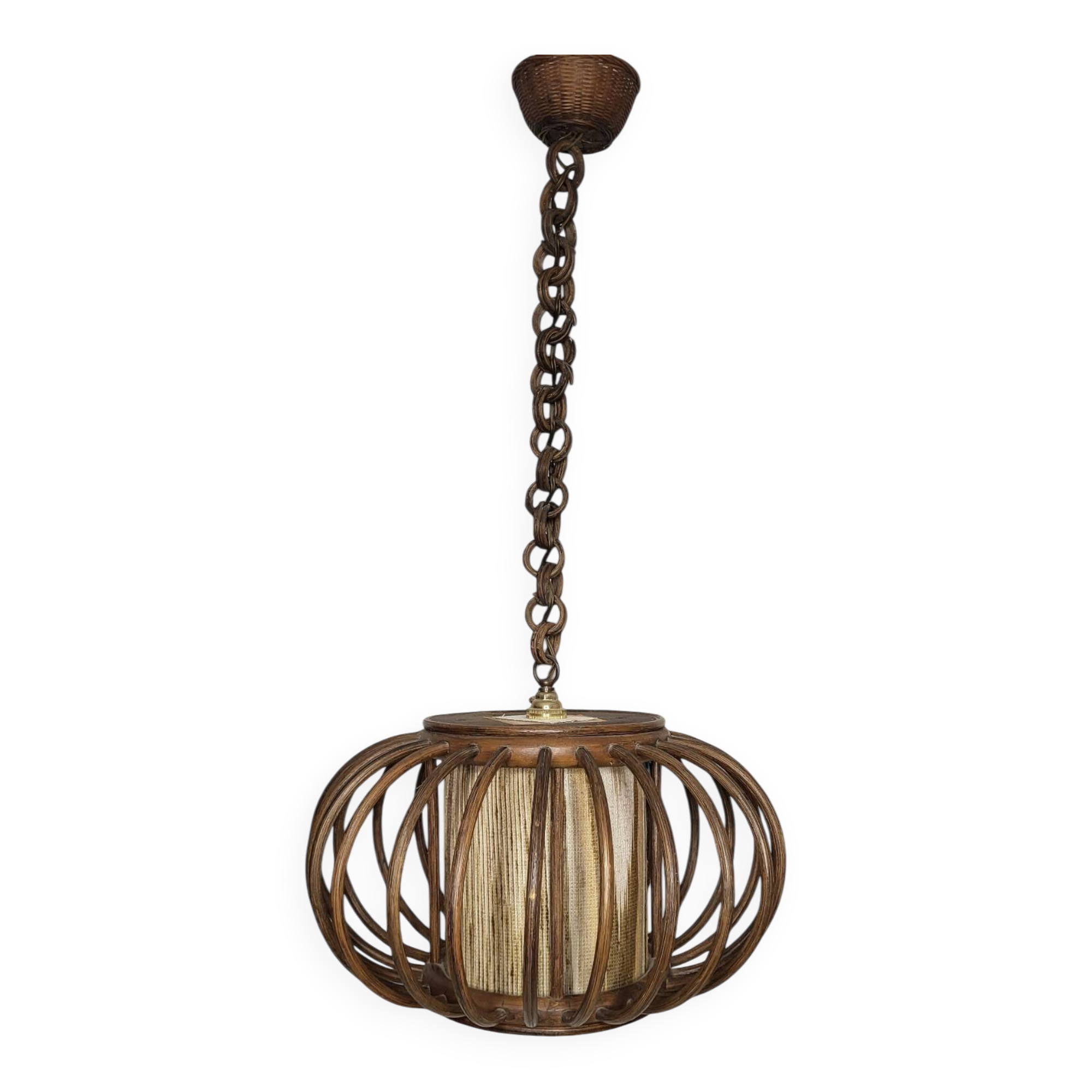 Rattan pendant light, 1970