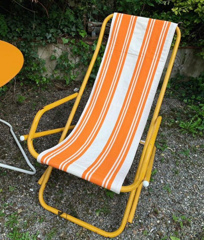 Pair of antique deckchairs