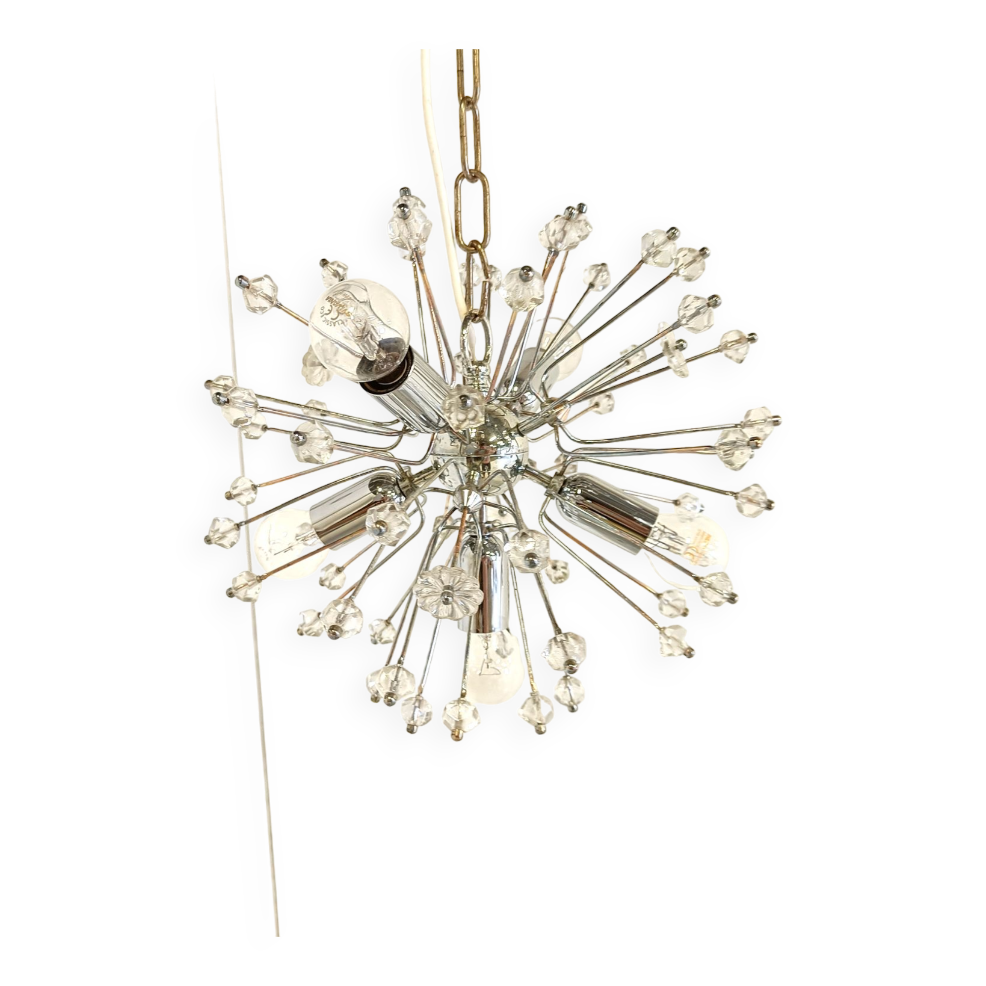 Mid century glass sputnik chandelier by Emil Stejnar, 1970s