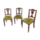 Set de 3 chaises anglaises velours vert