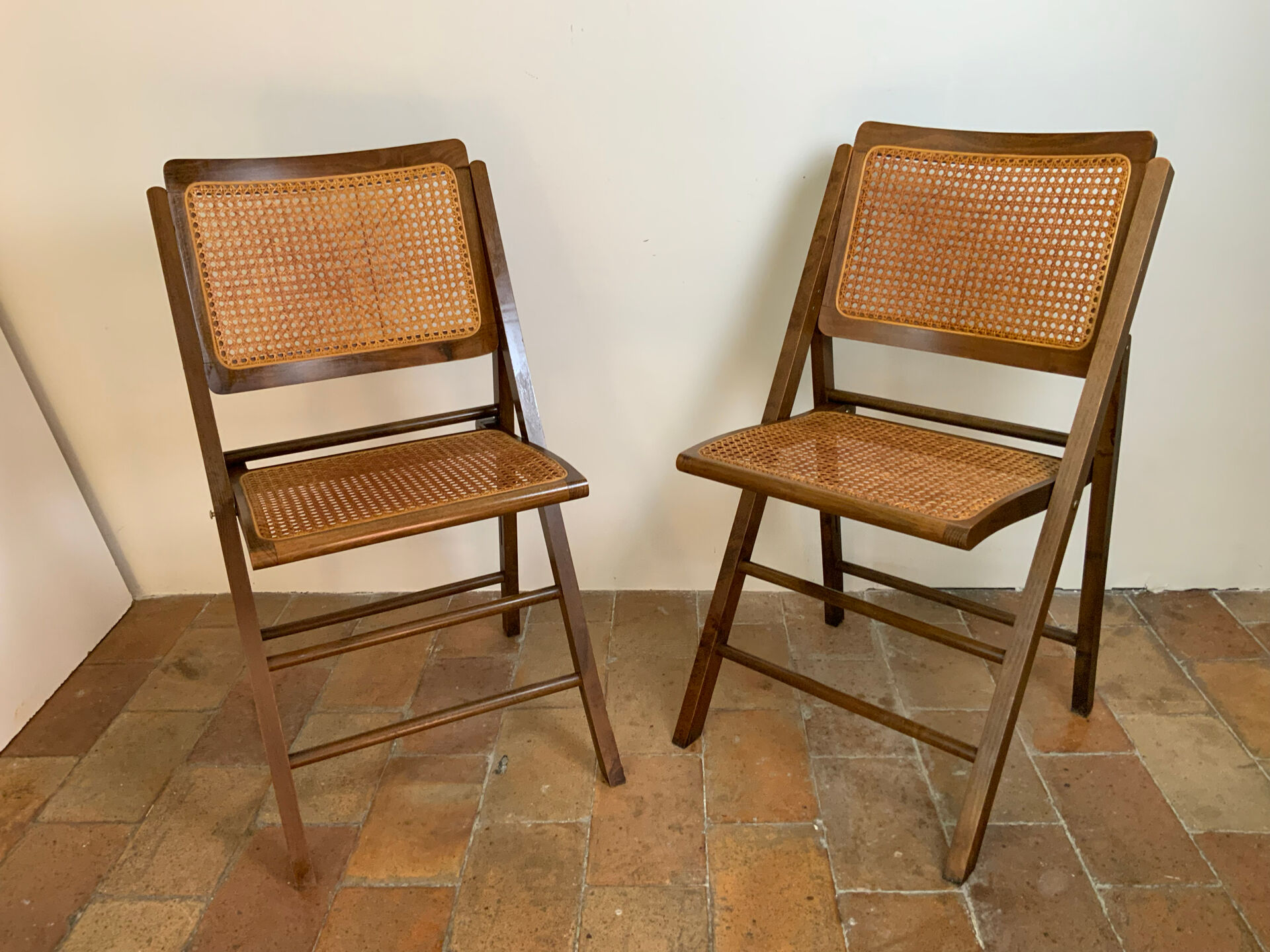 Paire de chaise pliante mid-century 