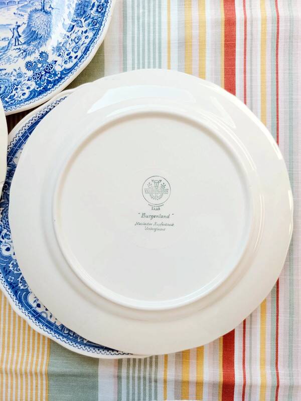 4 Villeroy & Boch Burgenland blue dinner plates