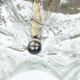 Vintage La Murrina ceiling lamp in clear Murano glass and brass. Italy 1980s