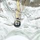 Vintage La Murrina ceiling lamp in clear Murano glass and brass. Italy 1980s