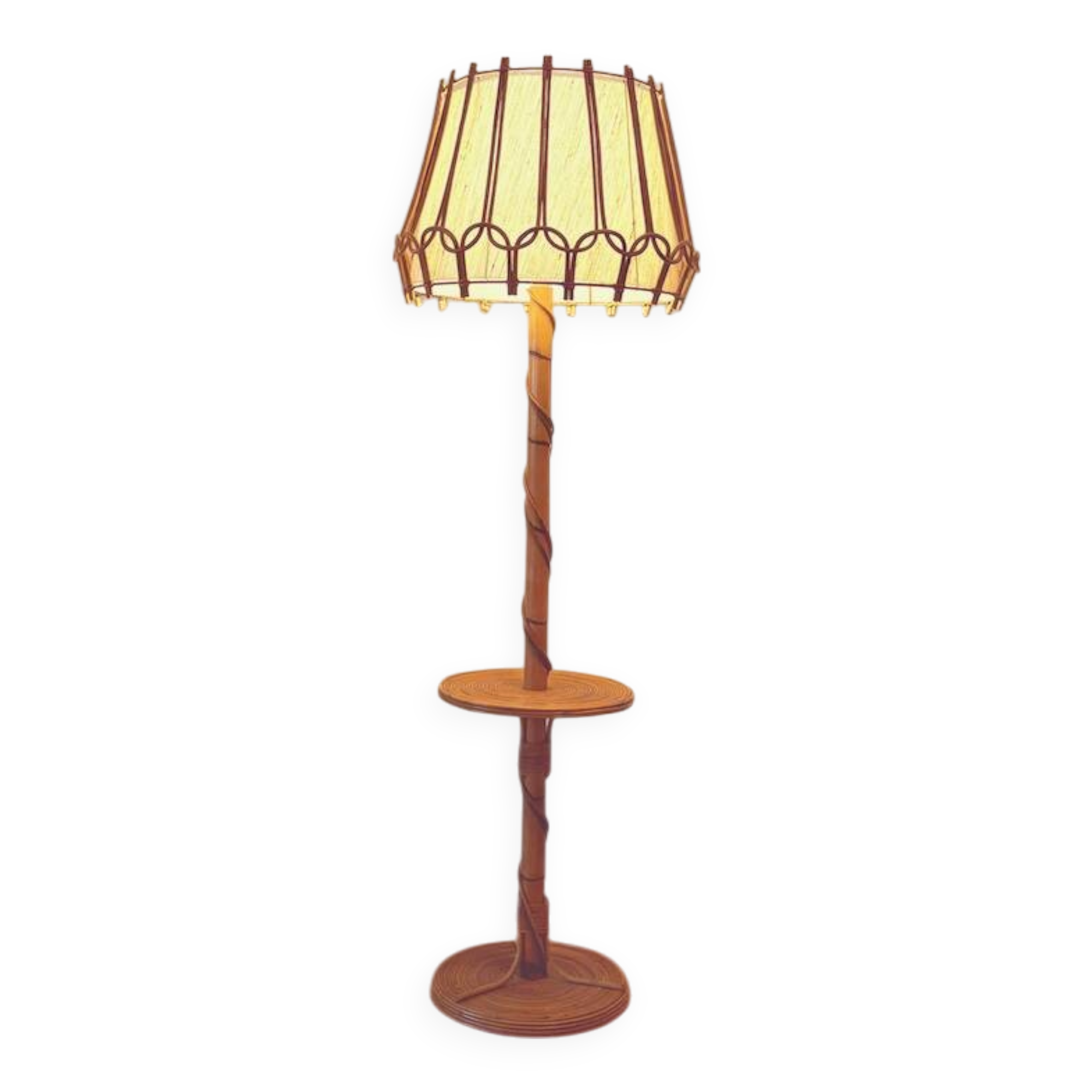 Vintage rattan floor lamp