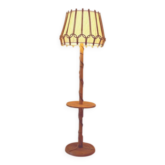 Vintage rattan floor lamp