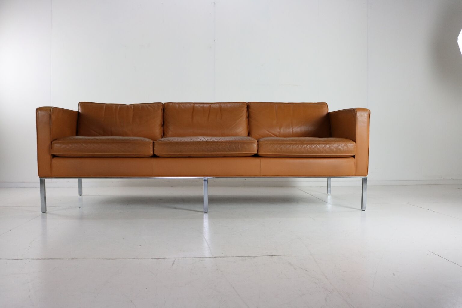 Dutch design three seater leather sofa by Artifort