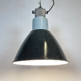 Industrial grey enamel factory lamp, 1960s