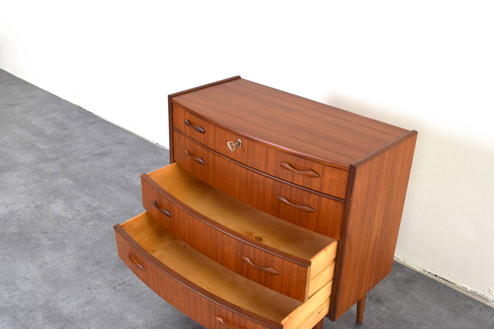Mid Century Norwegian Teak Chest Of Drawers By Brødrene Blindheim For Sykky