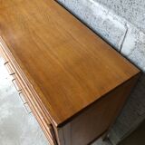 Vintage chest of drawers light oak compass feet