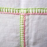 Hand embroidered cotton tablecloth