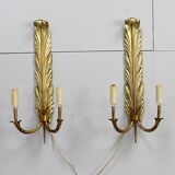 Paire d’appliques en bronze doré – 1950