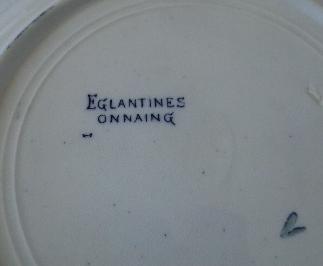 Plate old faience onnaing model eglantine blue decoration