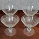 8 engraved crystal champagne glasses from the Napoleon III period