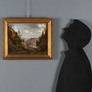 Old painting signed Ernst Gustav Doerell, landscape, 19th century.