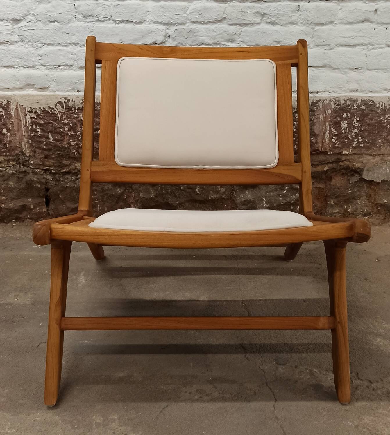 Pair of low wooden chairs