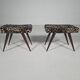 Pair of Italian benches and stools from the mid-century, 1950s.