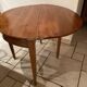 Half moon table with cherry and walnut