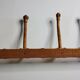 Portemanteau en bois tourné à l'imitation du bambou, 4 patères, 73 cm
