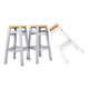 Ensemble de 3 tabourets de bar en jonc avec cadre en bois