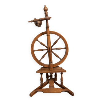 Old turned wooden spinning wheel 1900