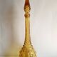 Italian carafe amber yellow glass vintage bubbles