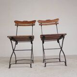 Lot de 2 chaises pliantes, chaises de jardin, années 1930