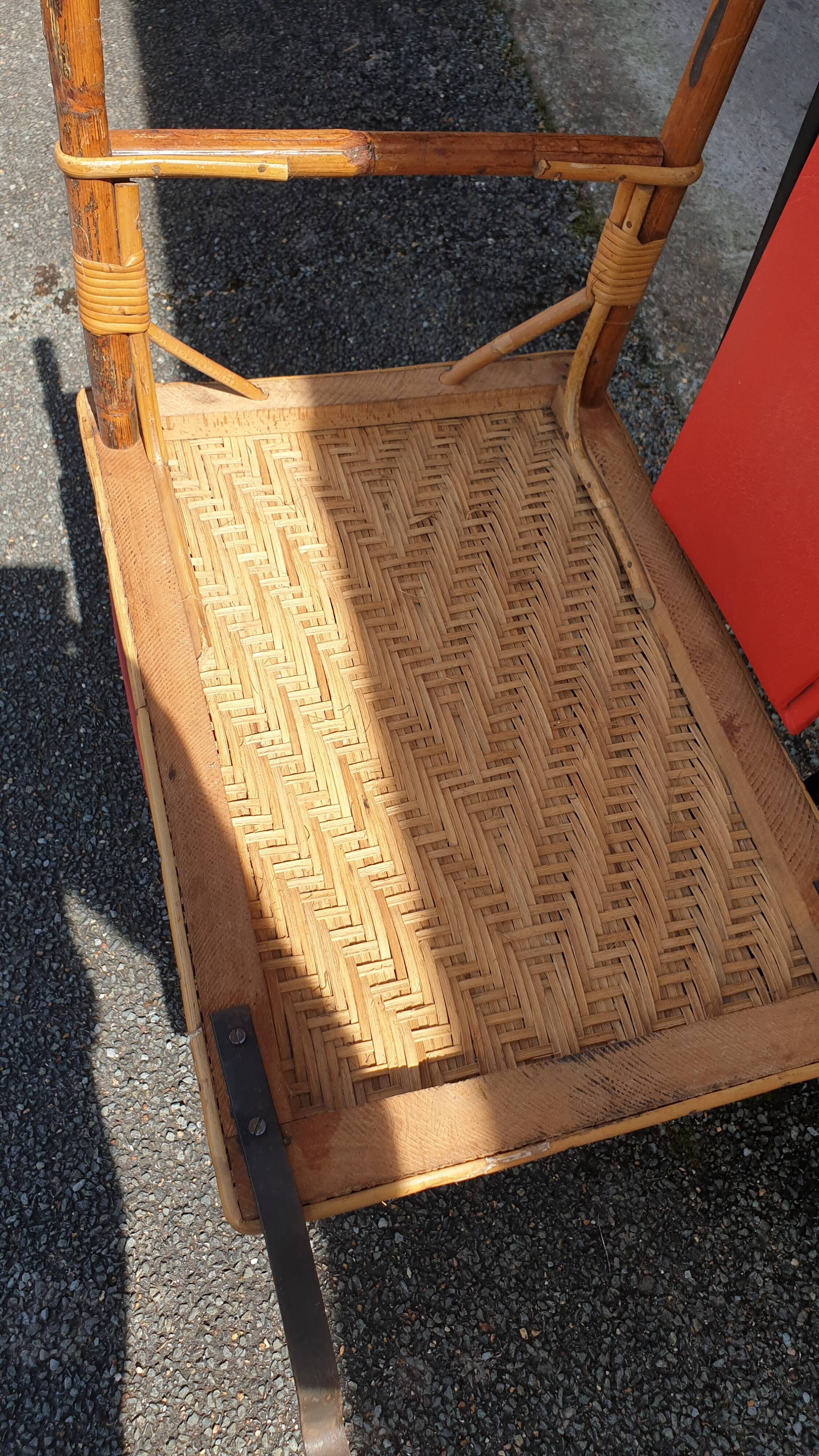 Rattan garden deckchair half XXth