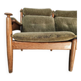 Canapé en chêne trois places par E. Merthen, Ire Møbler, Suède, années 1960