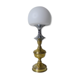 Lampe champignon argent laiton pate de verre