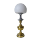 lamp design space age mushroom silver brass vintage glass paste