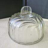 Molded pressed glass cheese bell