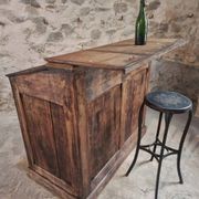 Antique French pine desk – 1880, bar/counter unit with drop-leaf compartments – 65×120×106 cm