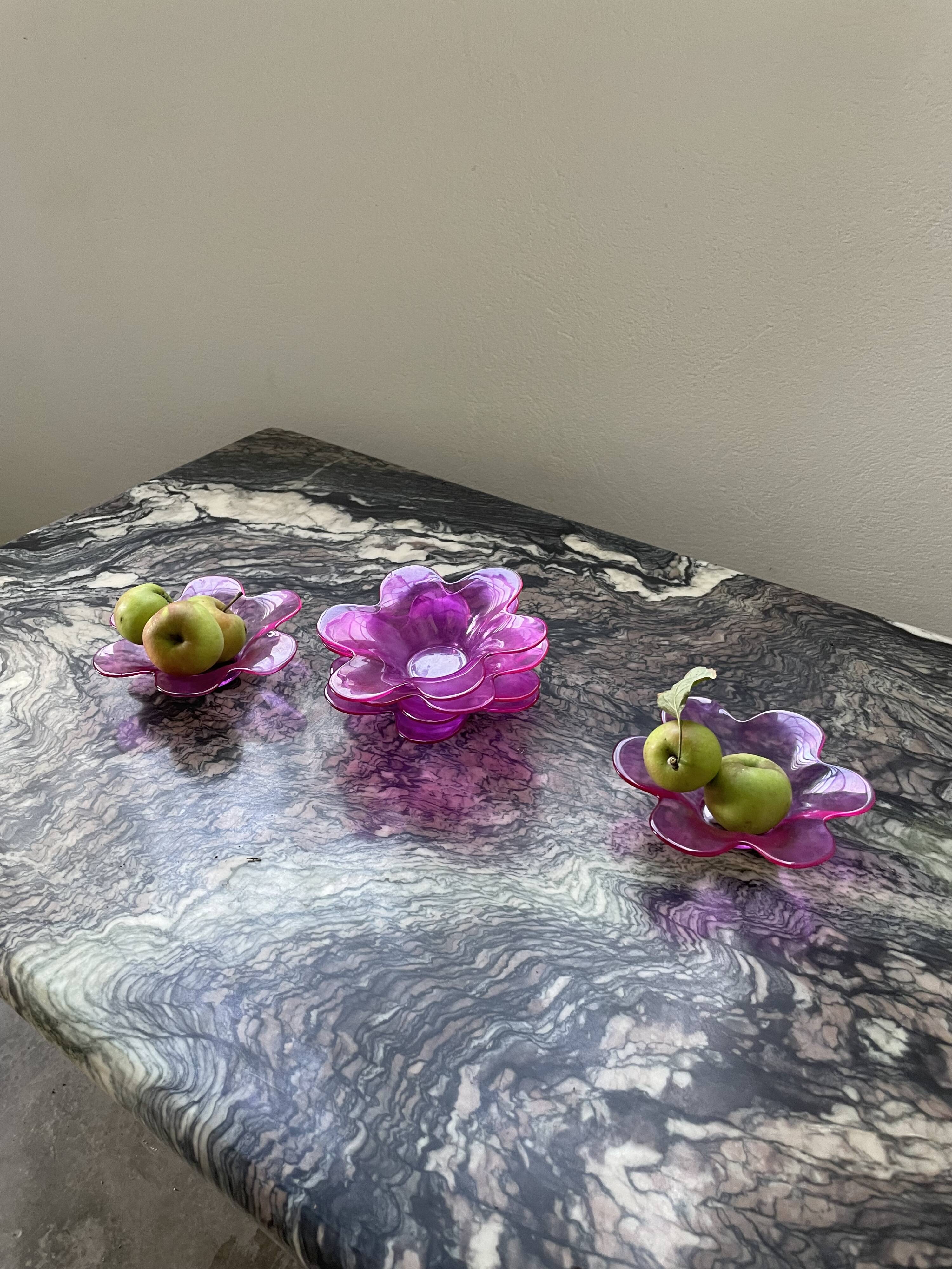 6 pop pink glass cups