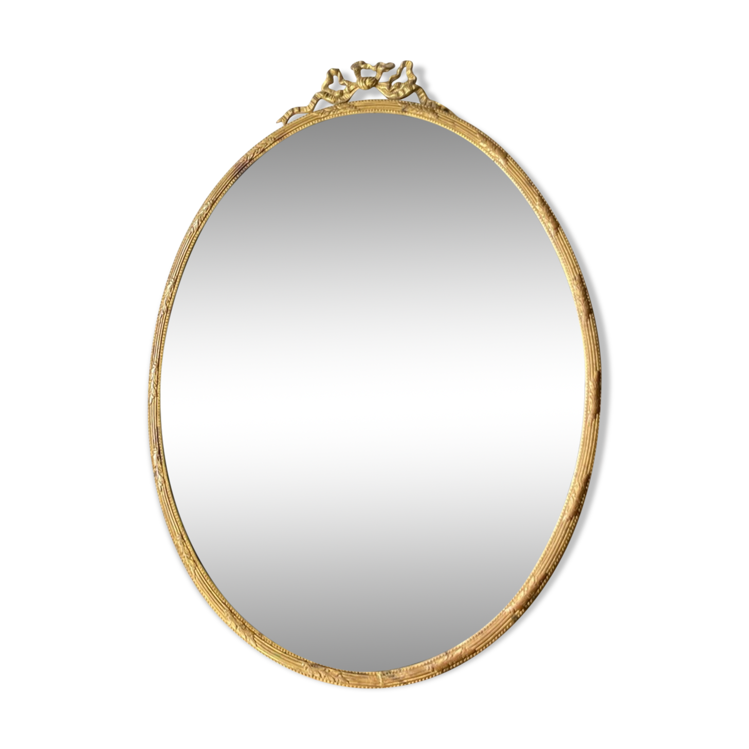 Antique metal gold colored oval picture frame brass 21.5 cm x 15.5 cm