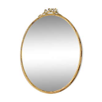 Antique metal gold colored oval picture frame brass 21.5 cm x 15.5 cm