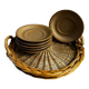 Set of 6 vintage brown saucers