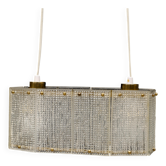 Plafonnier en verre moulé et laiton par Orrefors Suède 1960