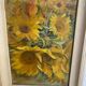 Old framed oil on canvas “Sunflowers”